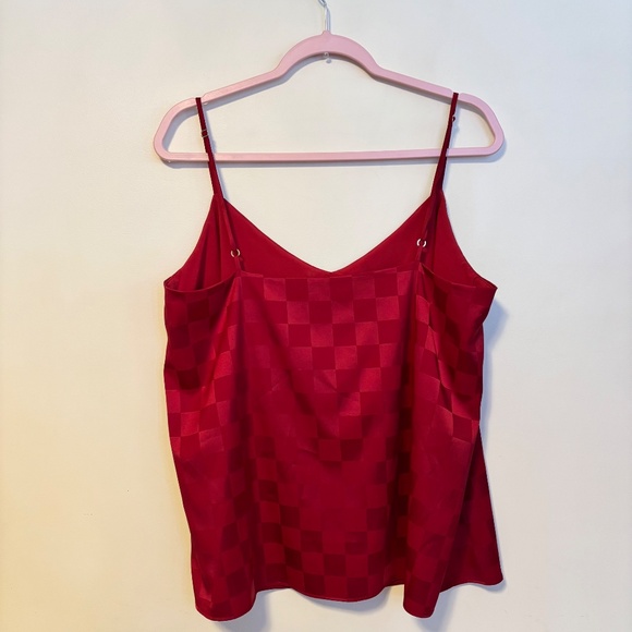 Show Me Your Mumu Spotlight Tank Silky Satin Red Checkerboard Womens Size Large - Picture 4 of 5
